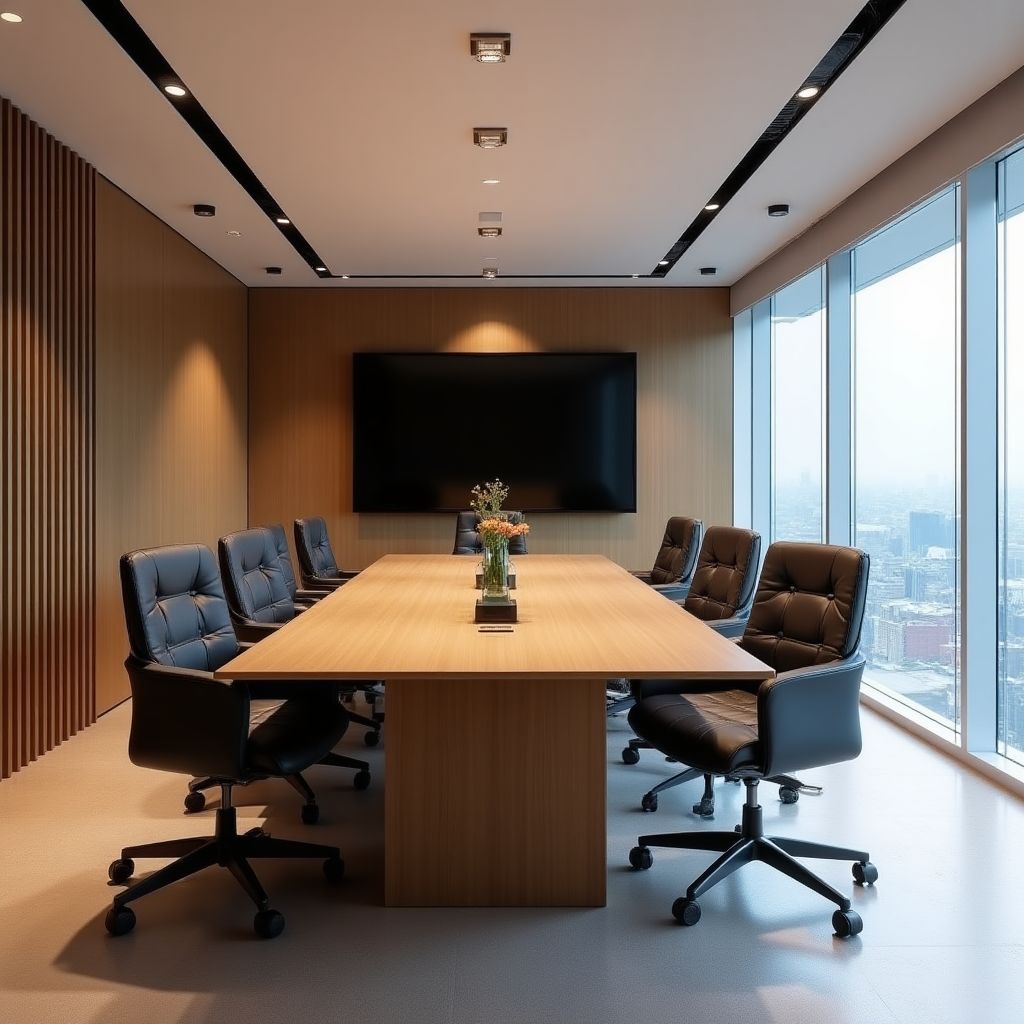 Sala de reuniones moderna para consultoría empresarial ejecutiva